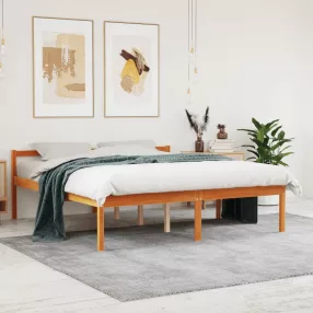   viaszbarna tömör fenyőfa időseknek való ágy 150 x 200 cm