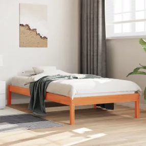   viaszbarna tömör fenyőfa kanapéágy matrac nélkül 90 x 200 cm