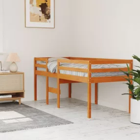 viaszbarna tömör fenyőfa magasított ágy 90 x 200 cm
