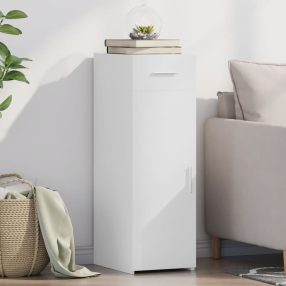 fehér szerelt fa tálalószekrény 30 x 42,5 x 93 cm