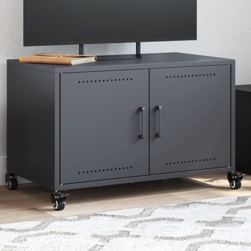 antracitszürke acél TV-szekrény 68 x 39 x 43,5 cm