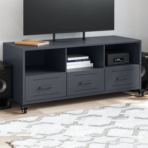 antracitszürke acél TV-szekrény 100,5 x 39 x 43,5 cm