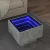 betonszürke szerelt fa kisasztal LED-del 40 x 40 x 30 cm