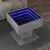 betonszürke szerelt fa dohányzóasztal LED-del 50 x 50 x 45 cm