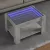 betonszürke szerelt fa dohányzóasztal LED-del 73 x 53 x 45 cm
