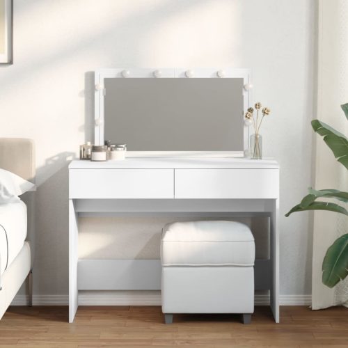 fehér fésülködőasztal LED-del 100 x 40 x 130 cm