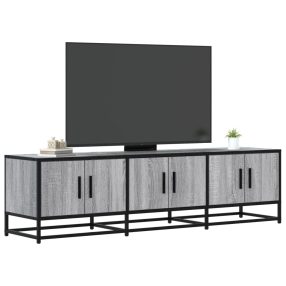   szürke sonoma színű szerelt fa és fém TV-szekrény 150x35x41 cm