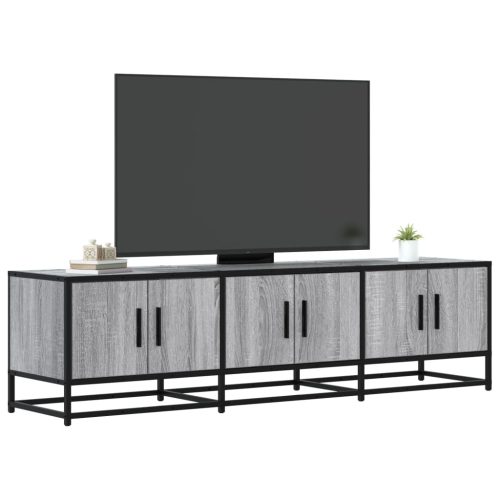 szürke sonoma színű szerelt fa és fém TV-szekrény 150x35x41 cm