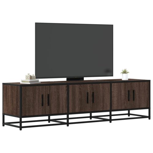 barna tölgy színű szerelt fa és fém TV-szekrény 150x35x41 cm