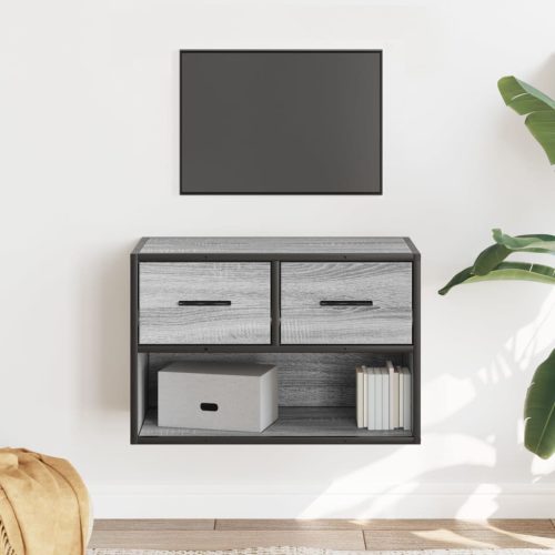 szürke sonoma színű szerelt fa TV-szekrény 60 x 31 x 39,5 cm