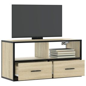   sonoma tölgy színű szerelt fa és fém TV-szekrény 80x31x39,5 cm
