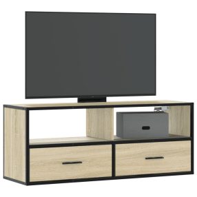   sonoma tölgy színű szerelt fa és fém TV-szekrény 100x31x39,5 cm