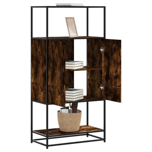 Highboard sonoma tölgy 68x35x139 cm gépelt fa és fém