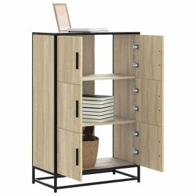 Highboard sonoma tölgy 68x35x106,5 cm gépelt fa és fém