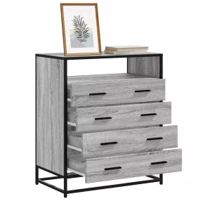   vidaXL szürke sonoma színű szerelt fa fiókos szekrény 70x41x83,5 cm