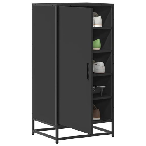 fekete szerelt fa cipőtároló szekrény 48x38x97,5 cm