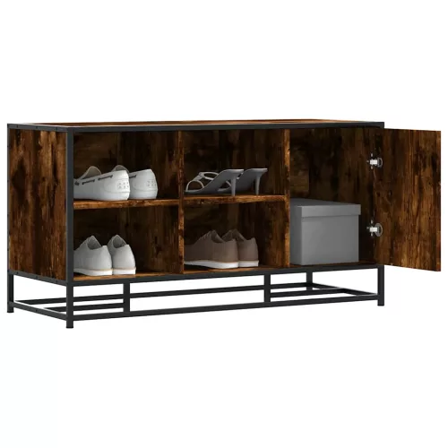 cipőpad füstölt tölgy 100x40x53,5 cm fából és fémből készült
