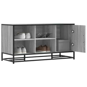 cipőpad szürke Sonoma 100x40x53,5 cm Gépi fa és fém