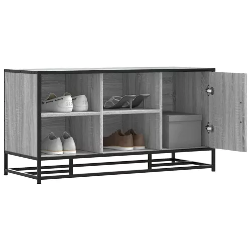 cipőpad szürke Sonoma 100x40x53,5 cm Gépi fa és fém