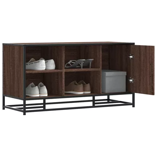 cipőpad barna tölgy 100x40x53,5 cm Gépi fa és fém