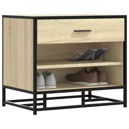 cipőpad Sonoma tölgy 60x40x53,5 cm Gépelt fa és fém
