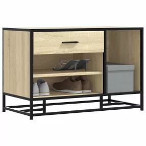 cipőpad Sonoma tölgy 80x40x53,5 cm Gépelt fa és fém