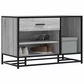 cipőpad szürke Sonoma 80x40x53,5 cm Gépi fa és fém