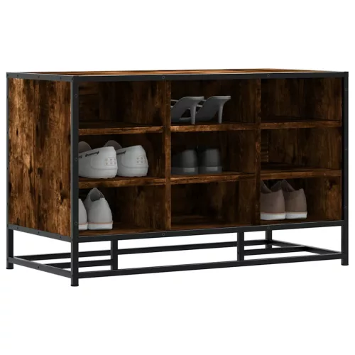 cipőpad füstölt tölgy 84x40x53,5 cm fából és fémből készült