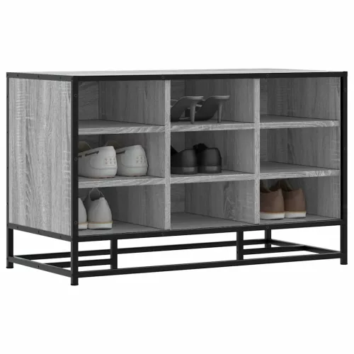 cipőpad szürke Sonoma 84x40x53,5 cm Gépi fa és fém