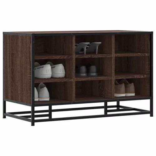 cipőpad barna tölgy 84x40x53,5 cm Gépi fa és fém
