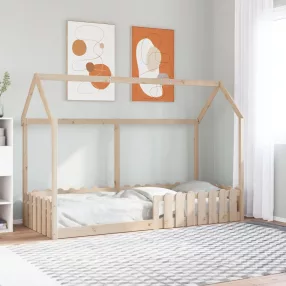 tömör fenyőfa házikó gyerekágykeret 80 x 200 cm