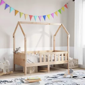 vidaXL tömör fenyőfa házikó gyerekágykeret 80 x 160 cm