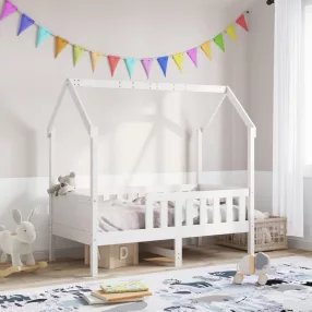   vidaXL fehér tömör fenyőfa házikó gyerekágykeret 80 x 160 cm