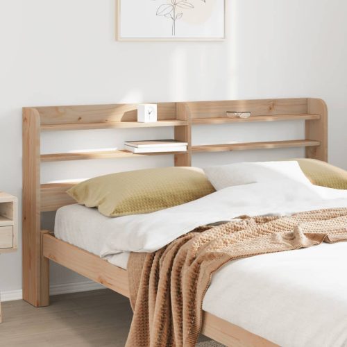 tömör fenyőfa fejtámla polcokkal 150 cm