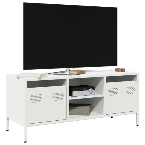 fehér hidegen hengerelt acél TV-szekrény 101,5 x 39 x 43,5 cm