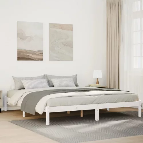 fehér tömör fenyő extra hosszú ágykeret matrac nélkül 180x210cm