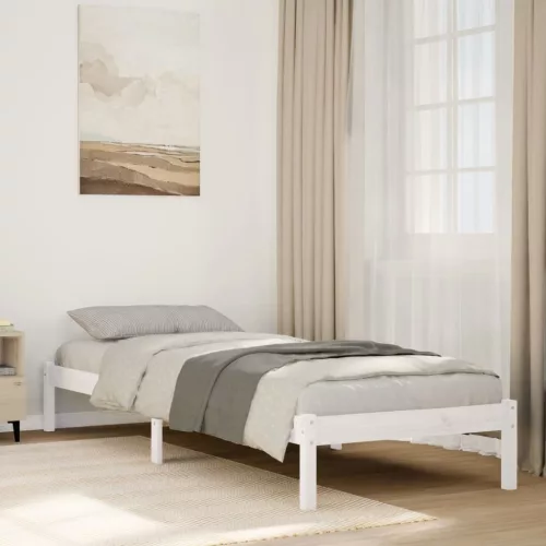fehér tömör fenyő extra hosszú ágykeret matrac nélkül 90x220 cm