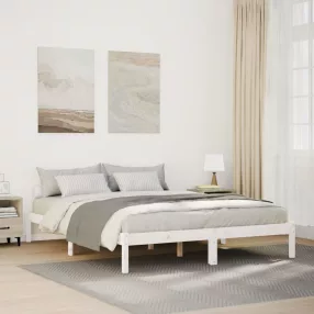   fehér tömör fenyő extra hosszú ágykeret matrac nélkül 160x220cm