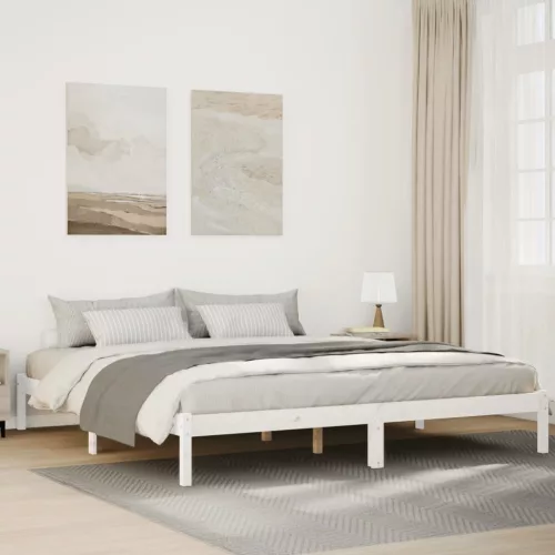 fehér tömör fenyő extra hosszú ágykeret matrac nélkül 180x220cm
