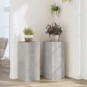   2 db betonszürke szerelt fa növénytartó állvány 30 x 30 x 70 cm