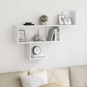 fehér szerelt fa fali polc 100 x 15 x 70 cm