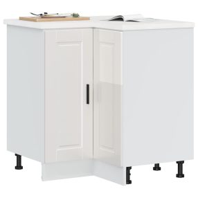 Porto magasfényű fehér szerelt fa Konyha sarokszekrény