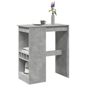   betonszürke szerelt fa bárasztal tárolókkal 90x47,5x103,5 cm