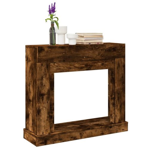 füstös tölgy színű szerelt fa kandallóburkolat 100x30x87,5 cm