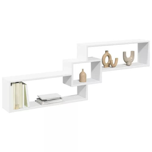 fehér szerelt fa fali szekrény 158 x 18 x 53 cm