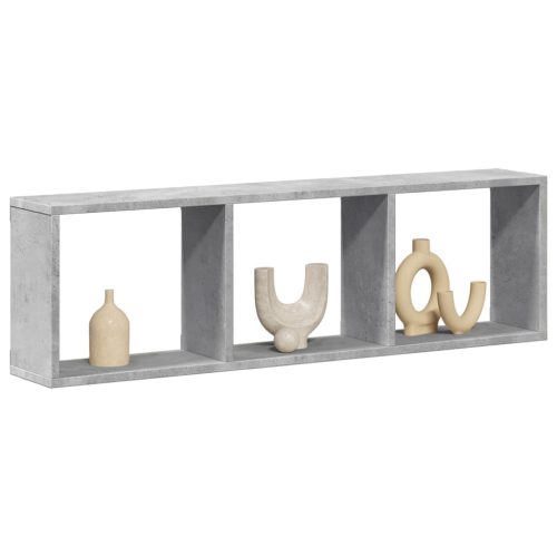 betonszürke szerelt fa faliszekrény 100 x 16 x 30 cm