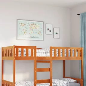   viaszbarna tömör fenyőfa gyerekágy matrac nélkül 90 x 200 cm