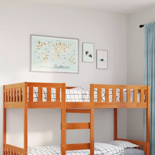viaszbarna tömör fenyőfa gyerekágy matrac nélkül 90 x 190 cm