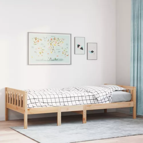 vidaXL tömör fenyőfa gyerekágy matrac nélkül 80 x 200 cm