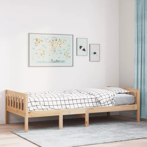 vidaXL tömör fenyőfa gyerekágy matrac nélkül 90 x 200 cm